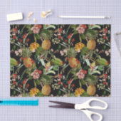 ハチドリと花茎を持つ熱帯ジャングル 薄葉紙 (クラフト)