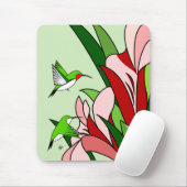 ハチドリと花 マウスパッド (マウス)