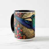 ハチドリと花 マグカップ (正面左)