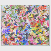 ハチドリと花 ラッピングペーパー (フラット)