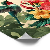 ハチドリと花：ヴィンテージ ポスター (角)