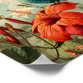 ハチドリと花:ヴィンテージ ポスター (角)