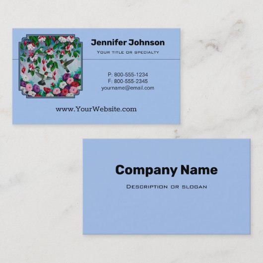 ハチドリと花 名刺 (正面/裏面)