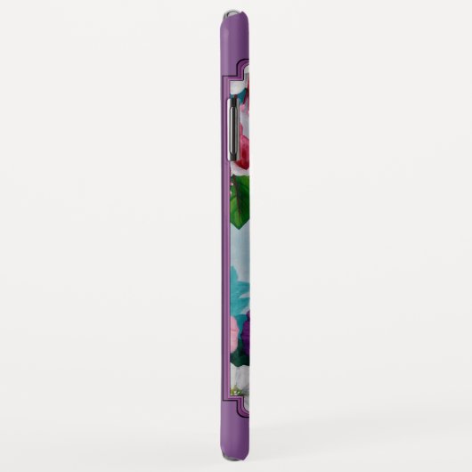 ハチドリと花（紫） Case-Mate iPhoneケース (裏面/右)