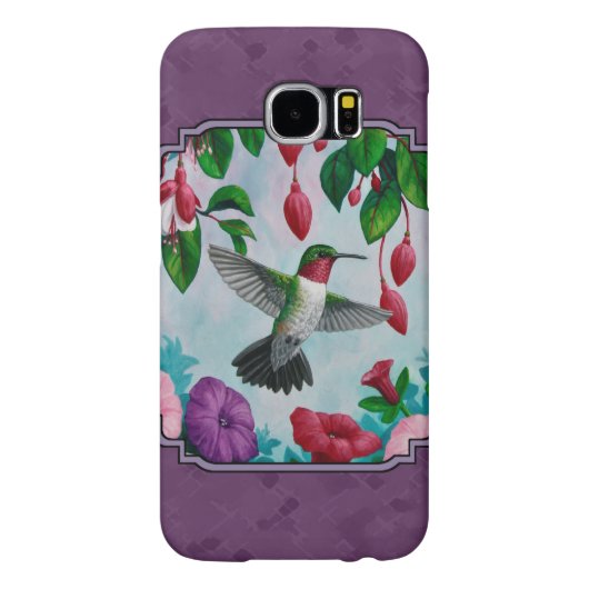 ハチドリと花（紫） Case-Mate iPhoneケース (裏面)