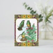 ハチドリと花 #1 ポストカード (スタンド正面)