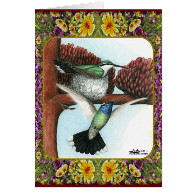 ハチドリと花#3 (正面)