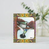 ハチドリと花#3 ポストカード (スタンド正面)