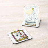 ハチドリと花#5 コースター (右側)