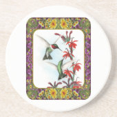 ハチドリと花#5 コースター (正面)