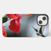 ハチドリと赤い花 iPhoneケース (裏面横)