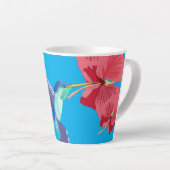 ハチドリと赤ハイビスカス カフェラテマグ (右アングル)