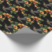ハチドリと黄色いハイビスカス ラッピングペーパー (角)