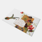 ハチドリによってはバーミューダ諸島の花柄の詩が開花します ドアマット (アングル)