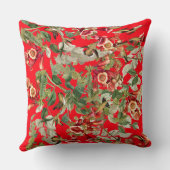 ハチドリによって花のAudubonは装飾用クッションが開花します クッション (裏面)