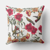 ハチドリによって花のAudubonは装飾用クッションが開花します クッション (裏面)