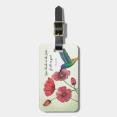 ハチドリのいるあなたの想い出の花 ラゲッジタグ (正面縦)