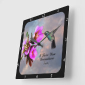 ハチドリのおばあちゃん スクエア壁時計 (傾斜)