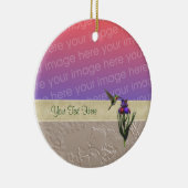 ハチドリのアイリス花あなたの写真のオーナメント セラミックオーナメント (右)