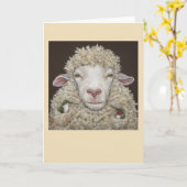 ハチドリのカードを持つ羊 カード (黄色い花)