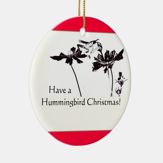 ハチドリのクリスマスのオーナメント セラミックオーナメント (右)