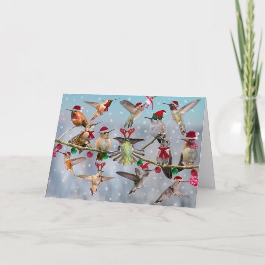 ハチドリのクリスマス シーズンカード (正面)