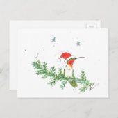 ハチドリのクリスマス シーズンポストカード (正面/裏面)