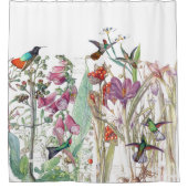 ハチドリのクロッカスのFoxgloveによってはシャワー・カーテンが開花します シャワーカーテン (正面)