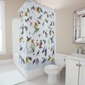 ハチドリのシャワー(青い) シャワーカーテン (インサイチュ)