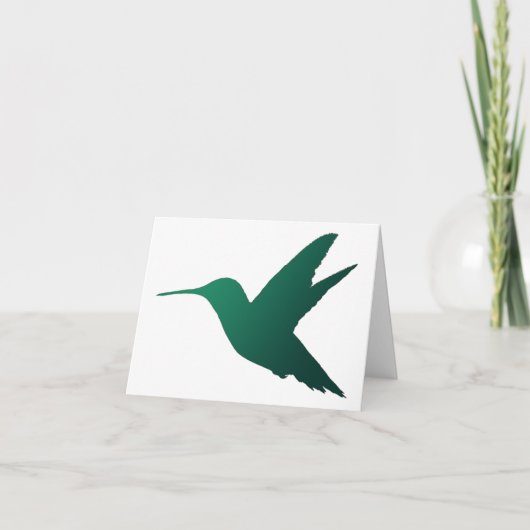 ハチドリのシルエットNotecard カード (正面)