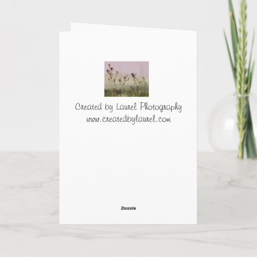 ハチドリのデザインの記念日の挨拶状 カード (裏面)