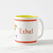 ハチドリのパーソナライズなコーヒー・マグ ツートーンマグカップ (正面右)
