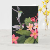 ハチドリのプルメリア カード (黄色い花)