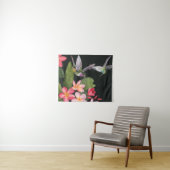 ハチドリのプルメリア タペストリー (インサイチュ(横))