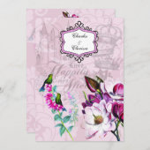 ハチドリのマグノリア5x7の結婚式招待状 招待状 (正面/裏面)