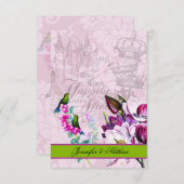 ハチドリのマグノリアRSVPカード 出欠カード (正面/裏面)