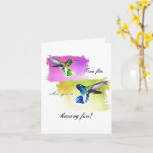 ハチドリのメッセージカード カード (黄色い花)