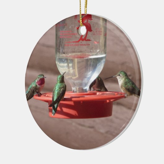 ハチドリの円のオーナメント セラミックオーナメント (左)