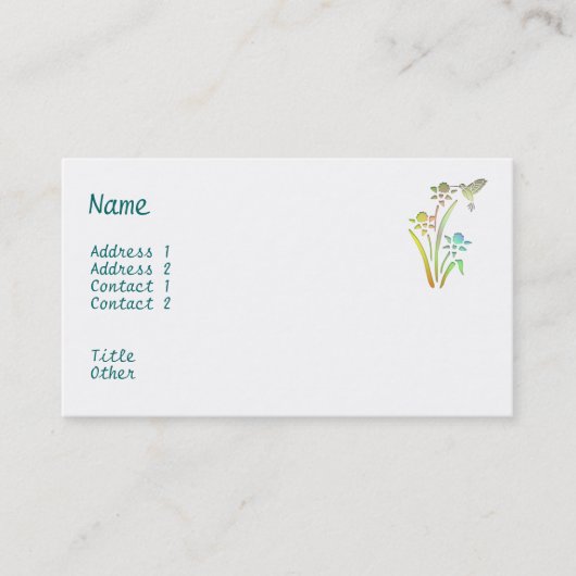 ハチドリの名刺 名刺 (正面)