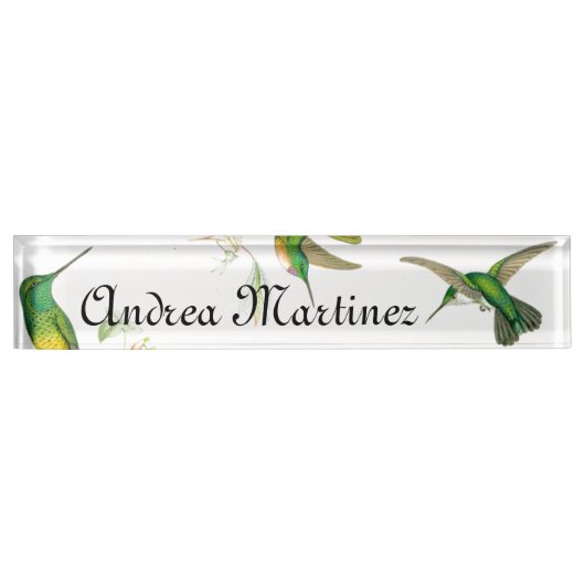 ハチドリの名札 デスクネームプレート (正面)