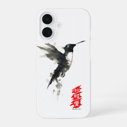 ハチドリの希望 信仰 愛のiPhoneケース iPhone 16ケース (裏面)