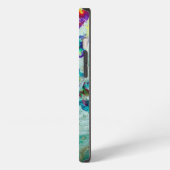 ハチドリの庭の抽象画  iPhoneケース (左側面)