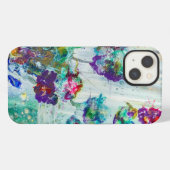 ハチドリの庭の抽象画  iPhoneケース (裏面横)