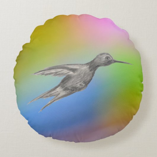 ハチドリの情熱 ラウンドクッション (正面)