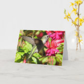 ハチドリの挨拶状 カード (黄色い花)