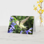 ハチドリの挨拶状 カード (黄色い花)