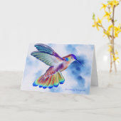 ハチドリの挨拶状 カード (黄色い花)