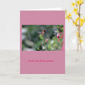 ハチドリの挨拶状 カード (黄色い花)