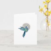 ハチドリの曼荼羅によって折られるカード カード (黄色い花)