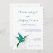 ハチドリの渦巻5x7の結婚式招待状 招待状 (正面/裏面)